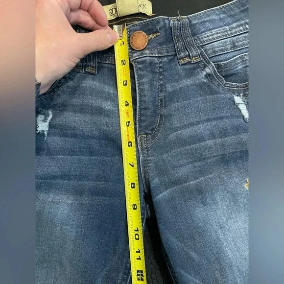 DEMOCRACY “Ab"solution® Blue Denim embroidered size 6 - Picture 6 of 8